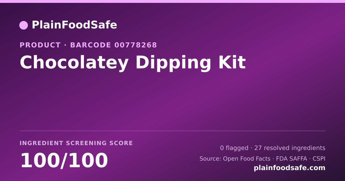 Share card for Chocolatey Dipping Kit Food Ingredient Profile