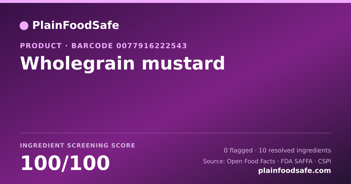Share card for Wholegrain mustard Food Ingredient Profile