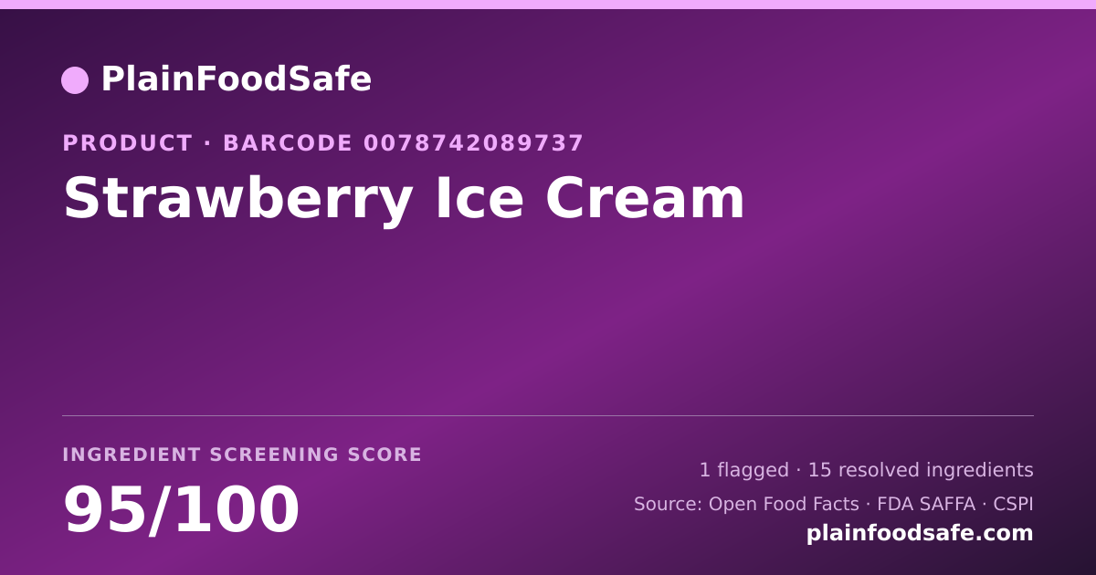 Share card for Strawberry Ice Cream Food Ingredient Profile