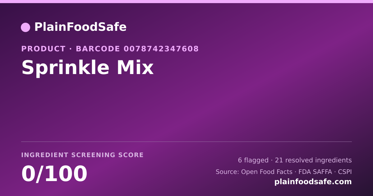 Share card for Sprinkle Mix Food Ingredient Profile