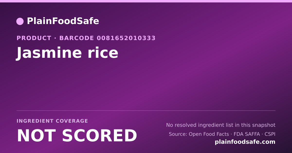 Share card for Jasmine rice Food Ingredient Profile