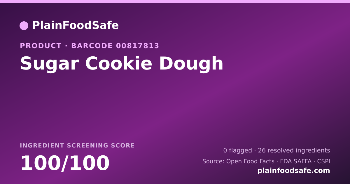 Share card for Sugar Cookie Dough Food Ingredient Profile