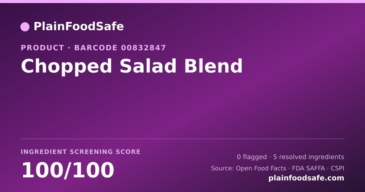 Share card for Chopped Salad Blend Food Ingredient Profile