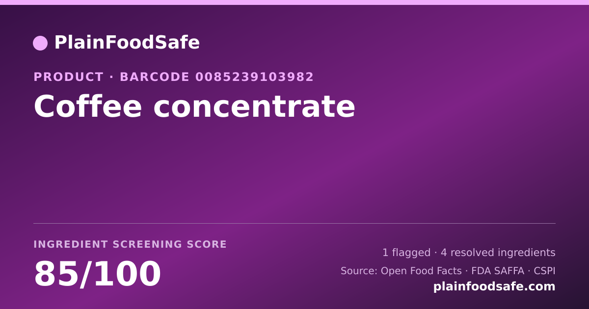 Share card for Coffee concentrate Food Ingredient Profile