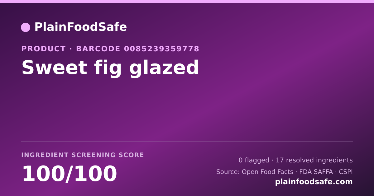 Share card for Sweet fig glazed Food Ingredient Profile