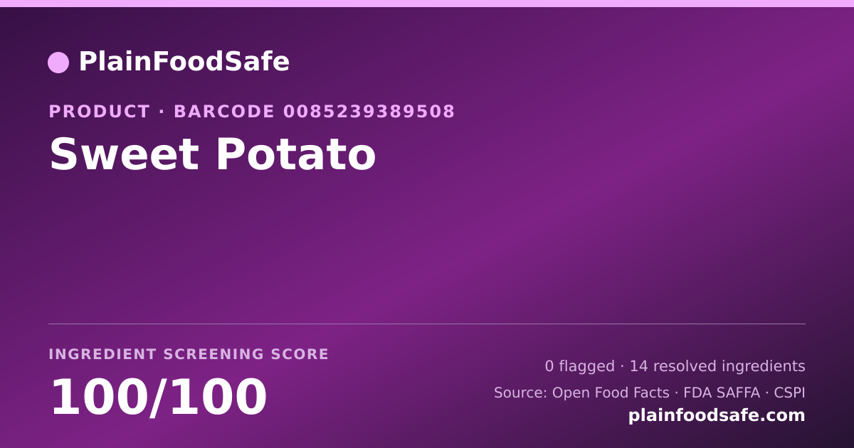 Share card for Sweet Potato Food Ingredient Profile