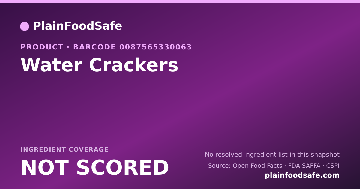 Share card for Water Crackers Food Ingredient Profile