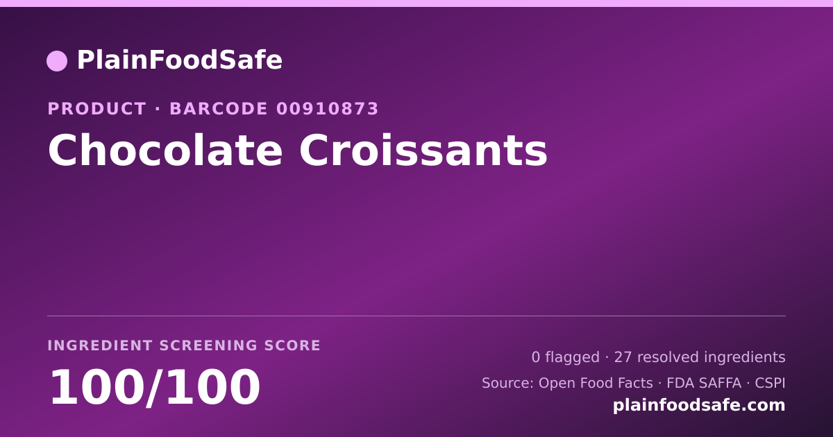 Share card for Chocolate Croissants Food Ingredient Profile