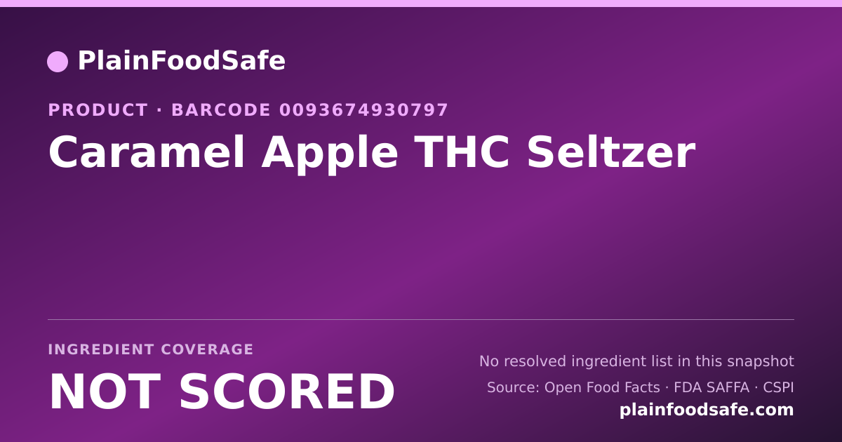 Share card for Caramel Apple THC Seltzer Food Ingredient Profile