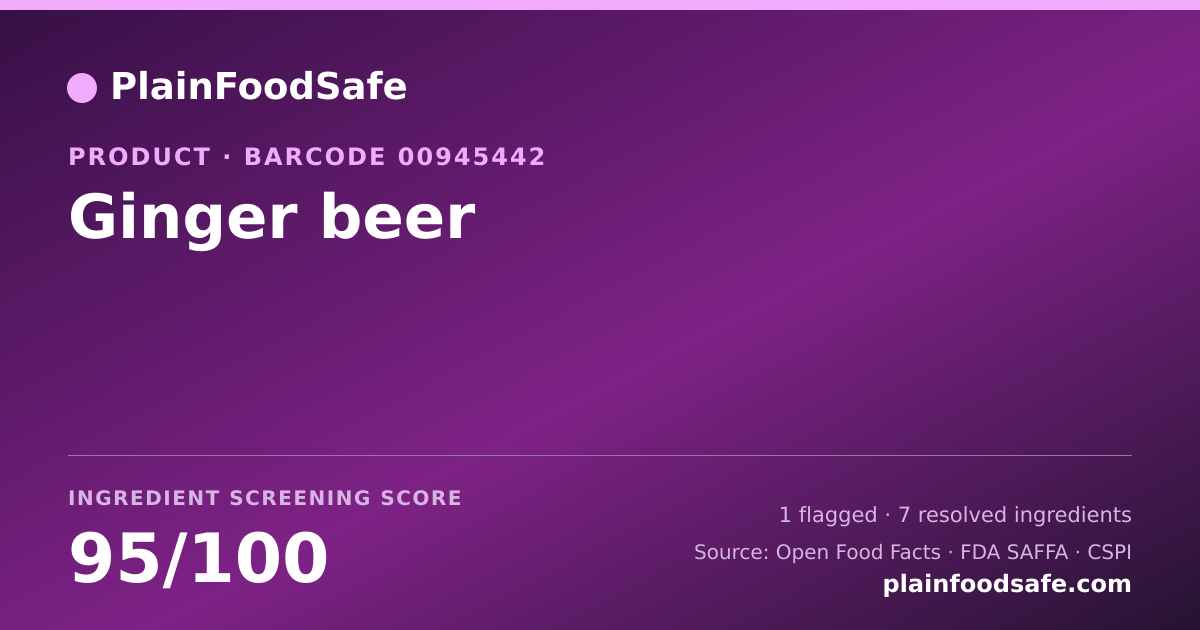 Share card for Ginger beer Food Ingredient Profile