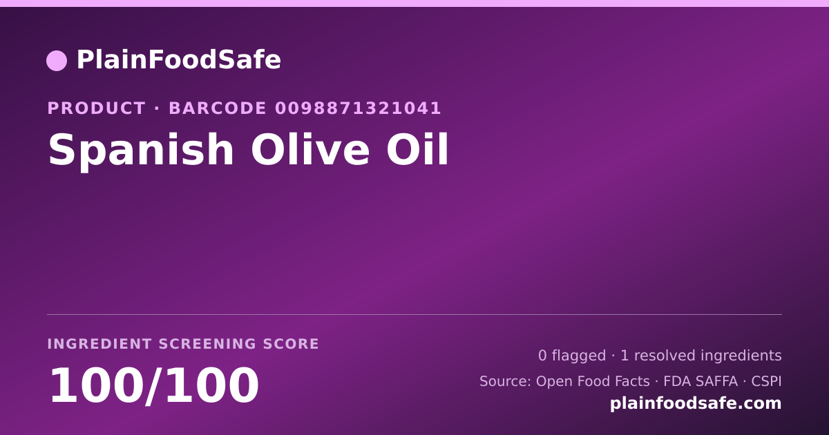 Share card for Spanish Olive Oil Food Ingredient Profile