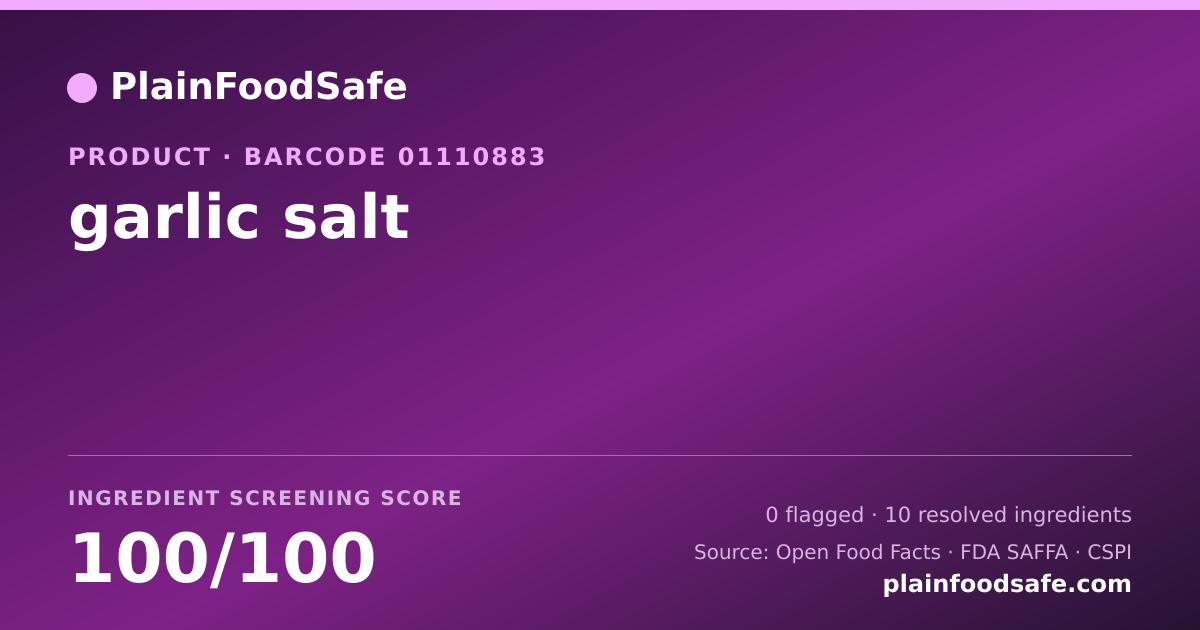 Share card for garlic salt Food Ingredient Profile