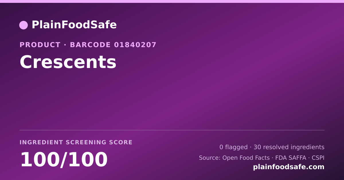Share card for Crescents Food Ingredient Profile