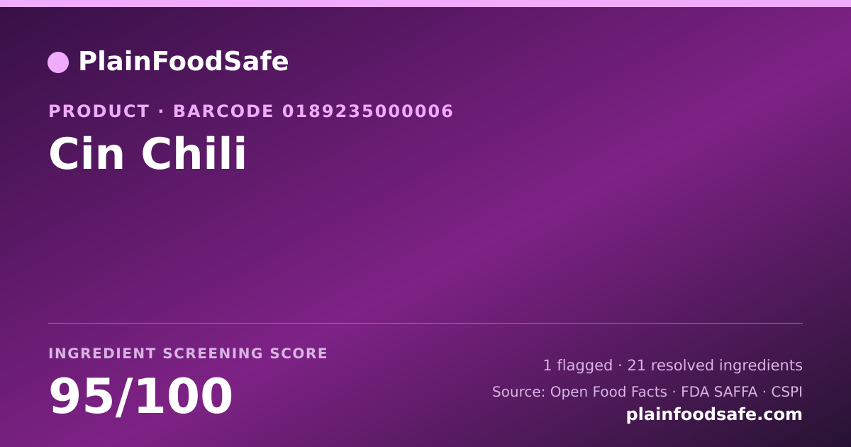 Share card for Cin Chili Food Ingredient Profile