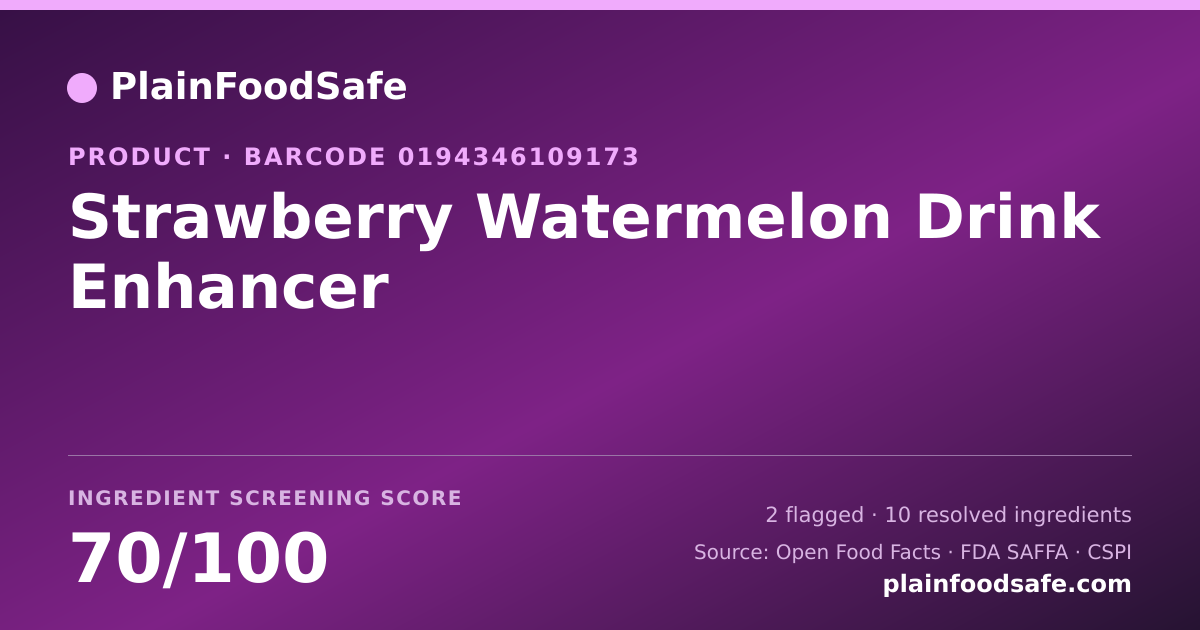 Share card for Strawberry Watermelon Drink Enhancer Food Ingredient Profile