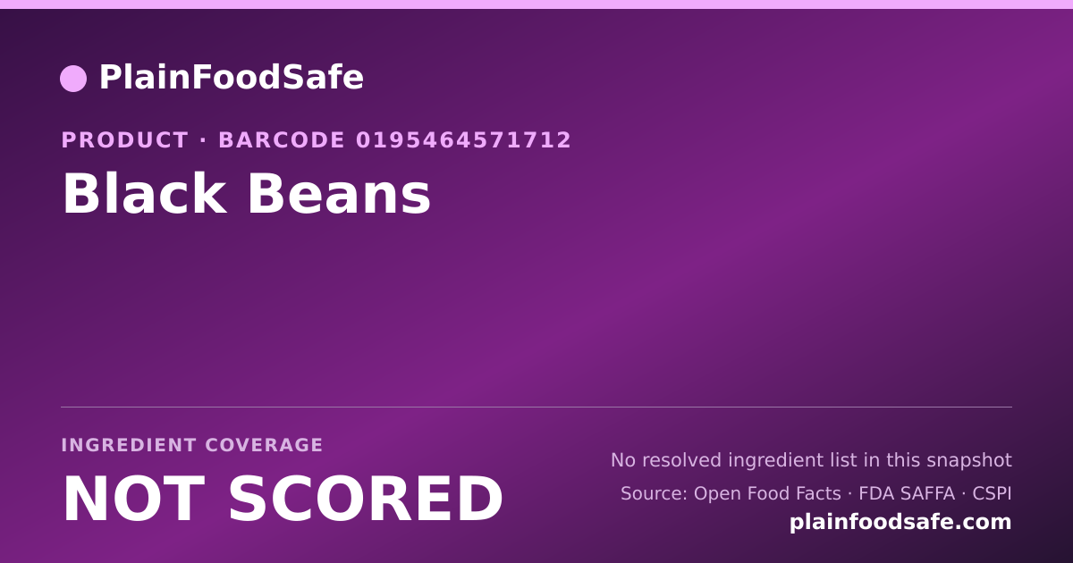 Share card for Black Beans Food Ingredient Profile