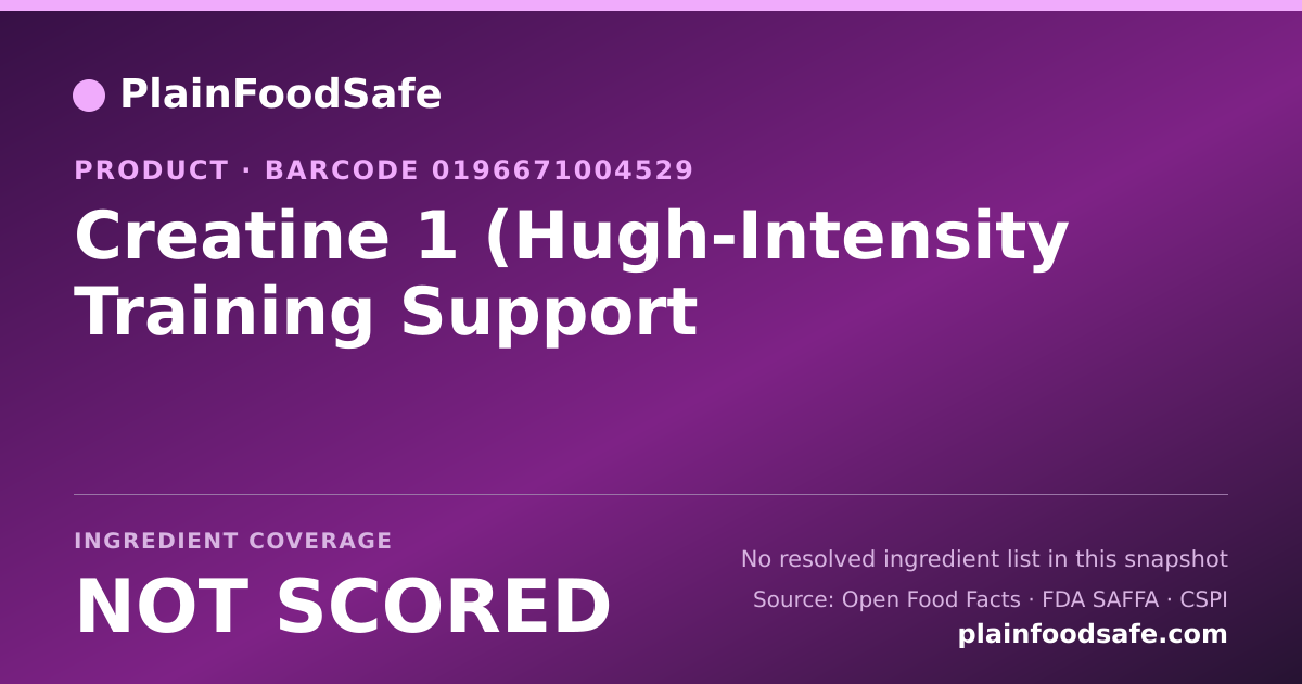 Share card for Creatine 1 (Hugh-Intensity Training Support Food Ingredient Profile