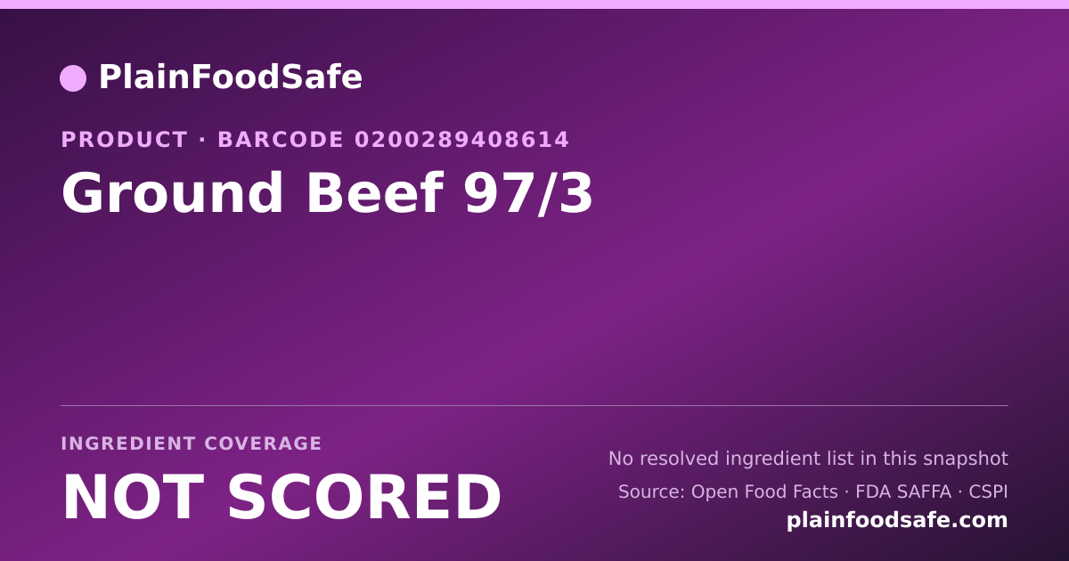 Share card for Ground Beef 97/3 Food Ingredient Profile