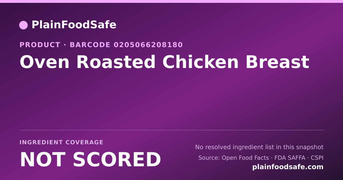 Share card for Oven Roasted Chicken Breast Food Ingredient Profile