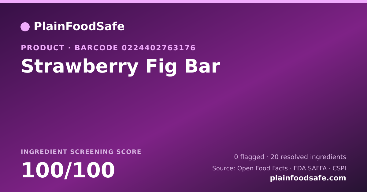 Share card for Strawberry Fig Bar Food Ingredient Profile