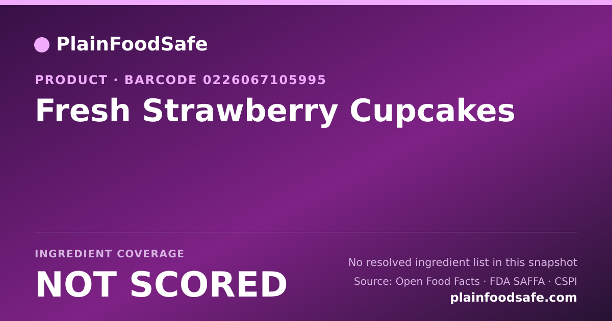 Share card for Fresh Strawberry Cupcakes Food Ingredient Profile