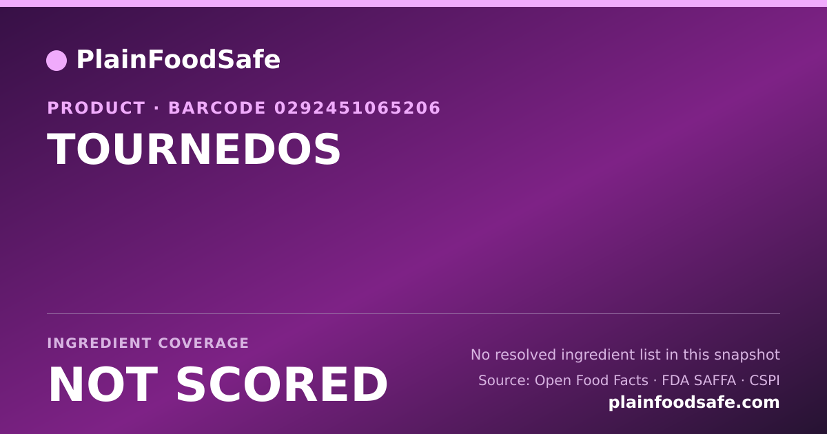 Share card for TOURNEDOS Food Ingredient Profile