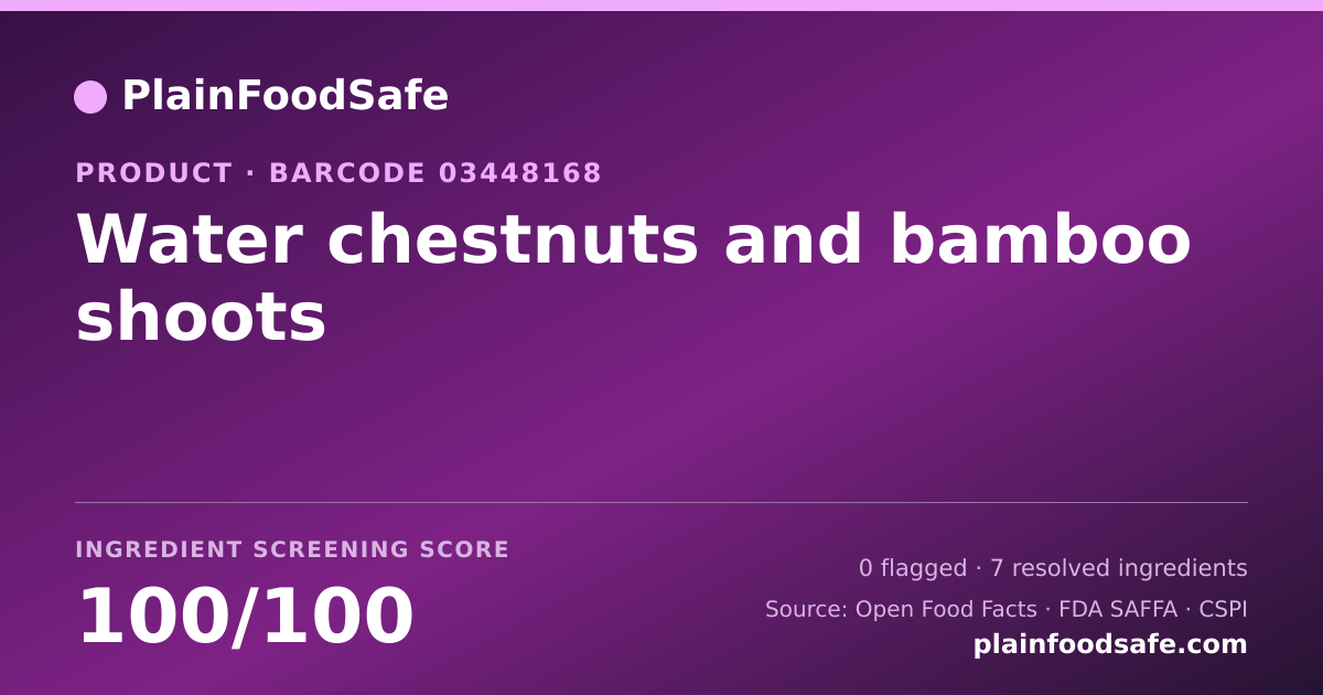 Share card for Water chestnuts and bamboo shoots Food Ingredient Profile