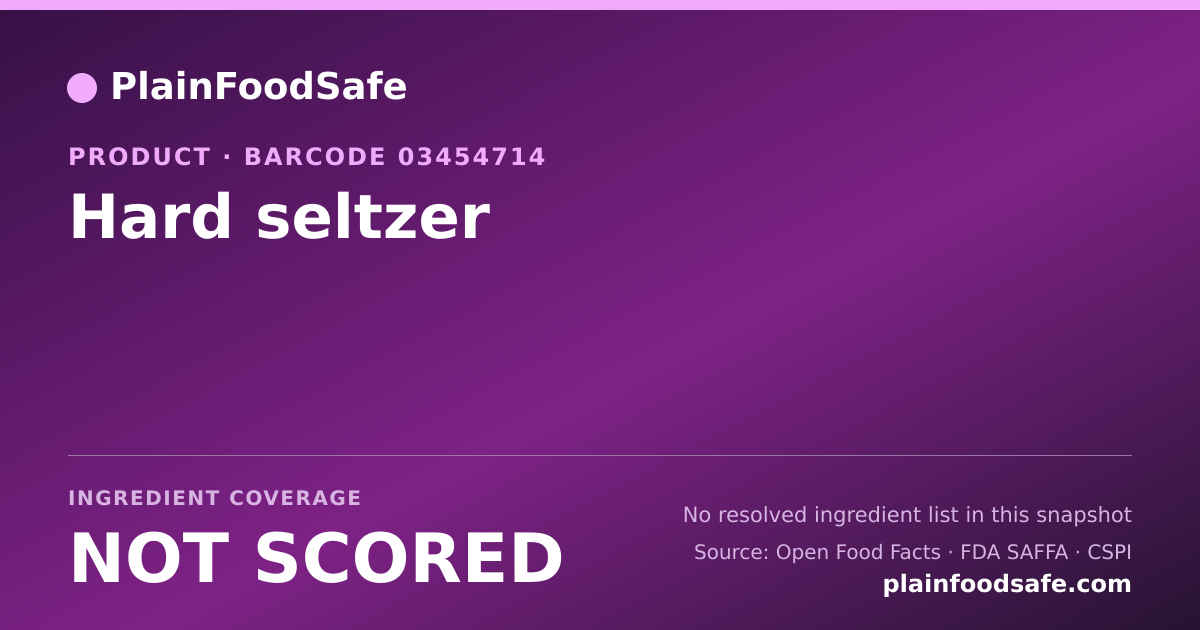 Share card for Hard seltzer Food Ingredient Profile