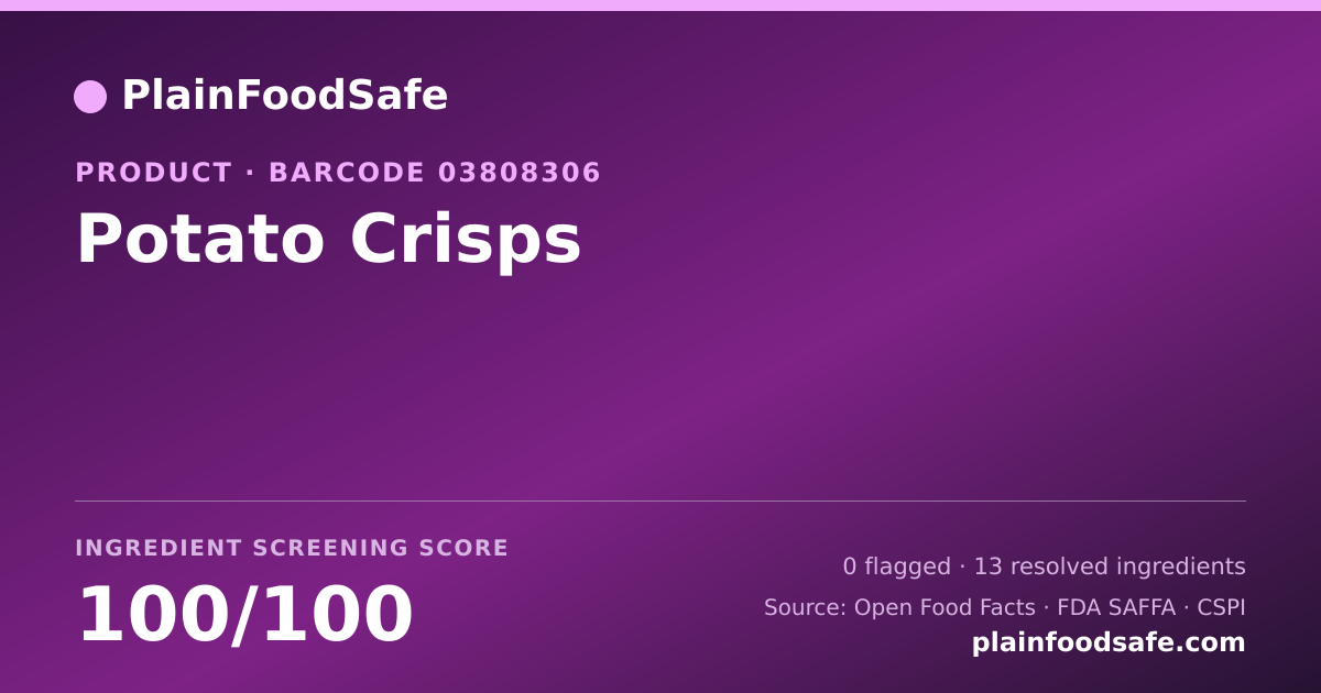 Share card for Potato Crisps Food Ingredient Profile