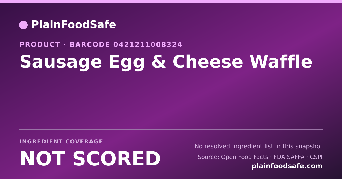 Share card for Sausage Egg & Cheese Waffle Food Ingredient Profile