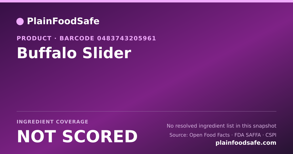 Share card for Buffalo Slider Food Ingredient Profile