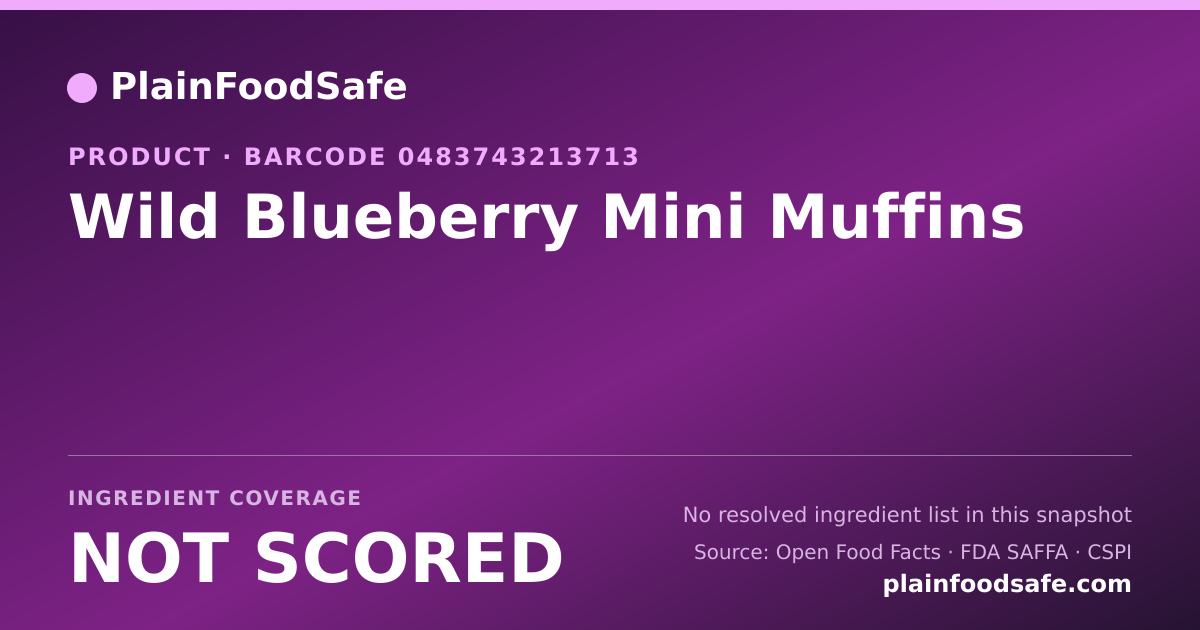 Share card for Wild Blueberry Mini Muffins Food Ingredient Profile