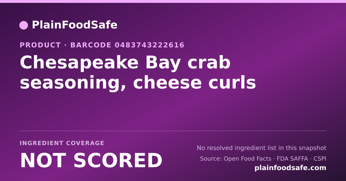 Share card for Chesapeake Bay crab seasoning, cheese curls Food Ingredient Profile
