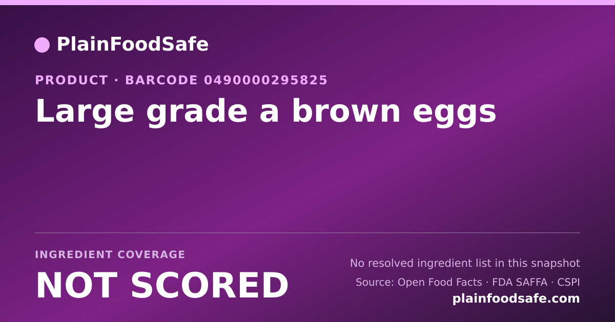 Share card for Large grade a brown eggs Food Ingredient Profile