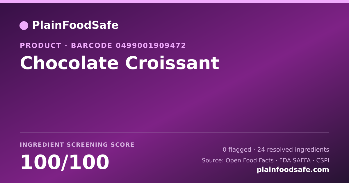 Share card for Chocolate Croissant Food Ingredient Profile