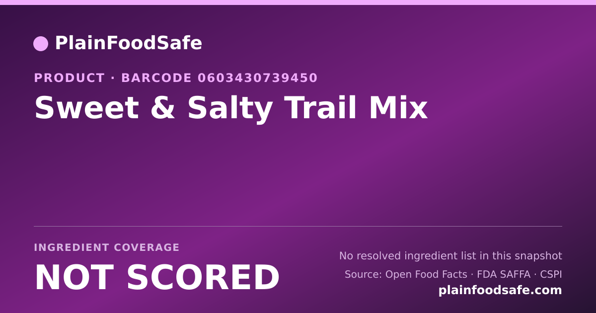 Share card for Sweet & Salty Trail Mix Food Ingredient Profile