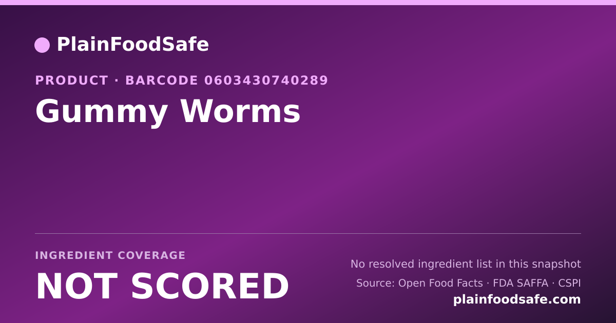 Share card for Gummy Worms Food Ingredient Profile