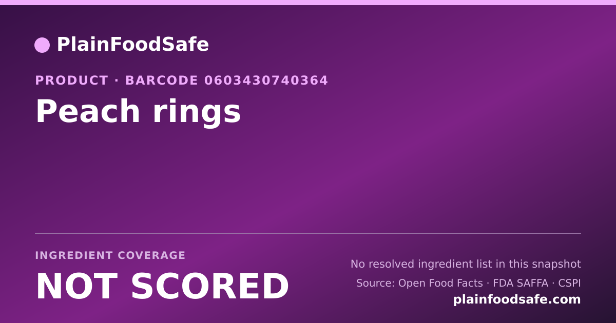 Share card for Peach rings Food Ingredient Profile