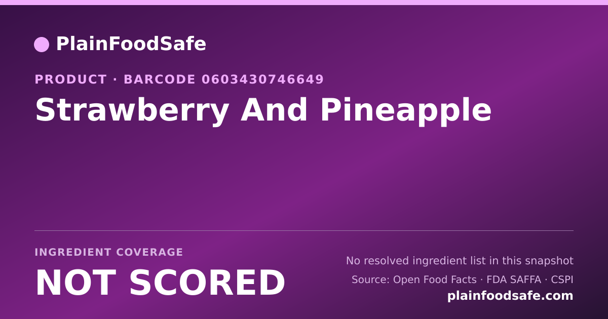 Share card for Strawberry And Pineapple Food Ingredient Profile