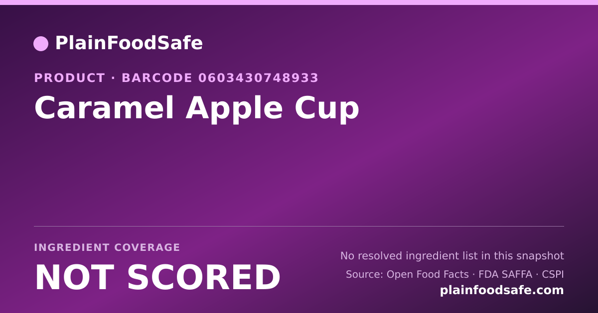 Share card for Caramel Apple Cup Food Ingredient Profile