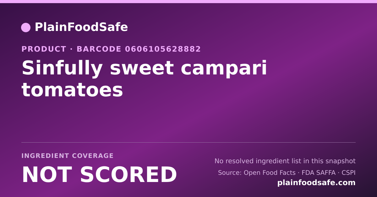 Share card for Sinfully sweet campari tomatoes Food Ingredient Profile