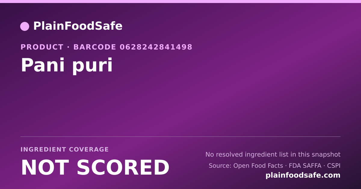 Share card for Pani puri Food Ingredient Profile