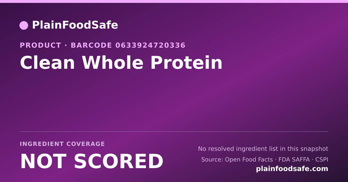 Share card for Clean Whole Protein Food Ingredient Profile