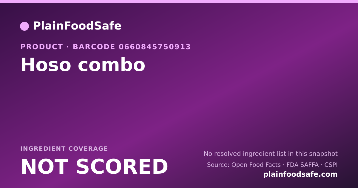 Share card for Hoso combo Food Ingredient Profile