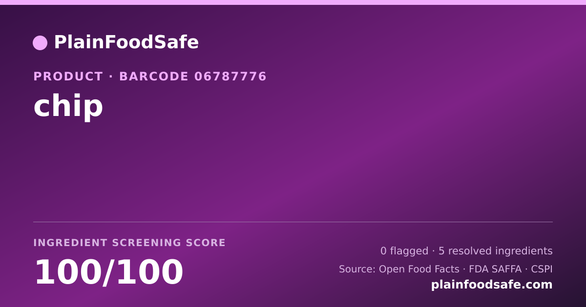 Share card for chip Food Ingredient Profile