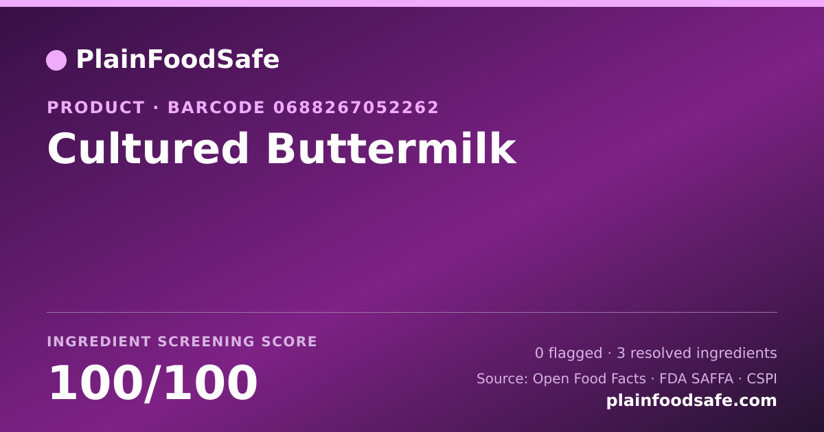 Share card for Cultured Buttermilk Food Ingredient Profile