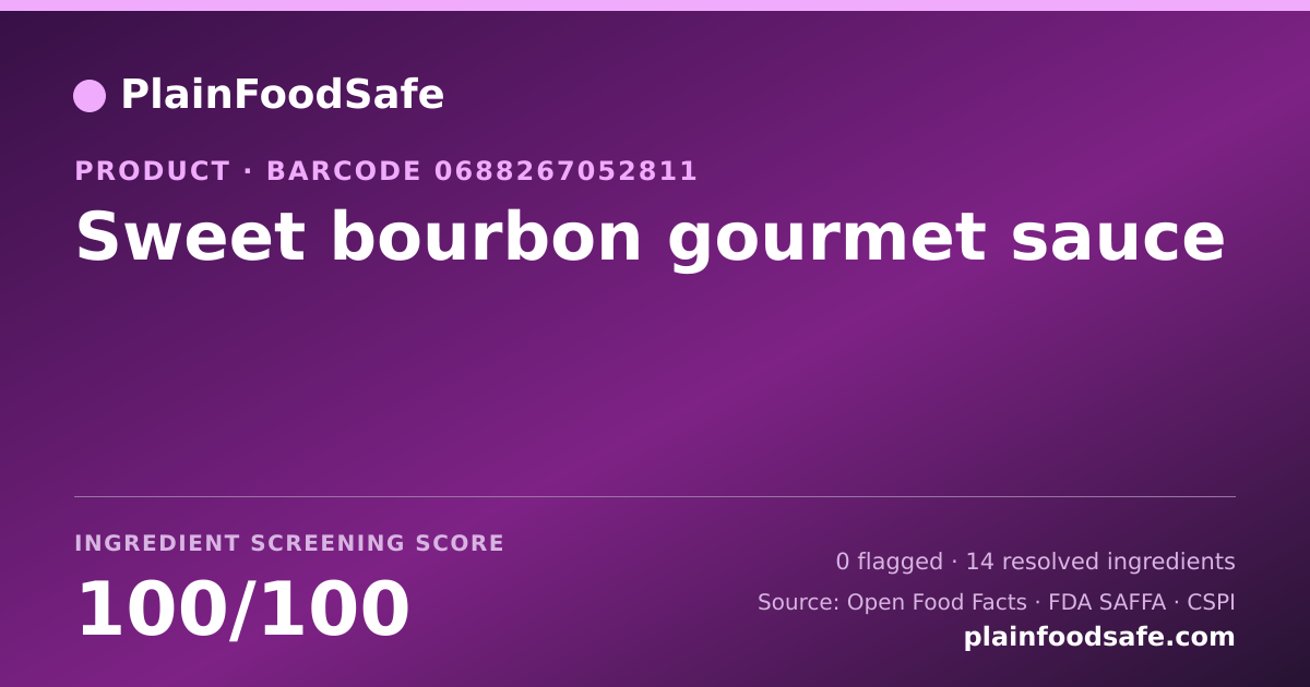 Share card for Sweet bourbon gourmet sauce Food Ingredient Profile