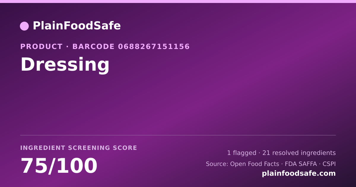 Share card for Dressing Food Ingredient Profile