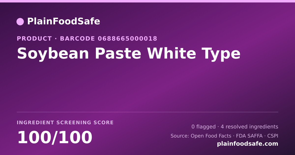 Share card for Soybean Paste White Type Food Ingredient Profile