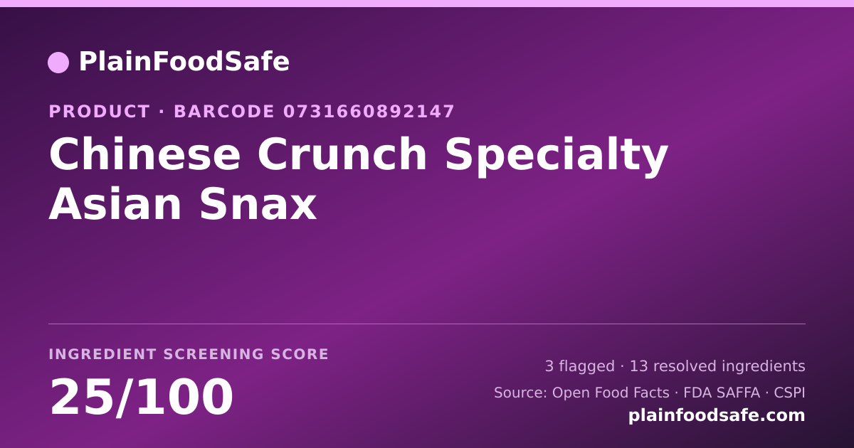 Share card for Chinese Crunch Specialty Asian Snax Food Ingredient Profile